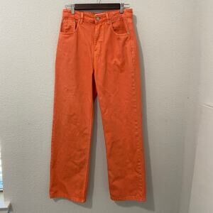 Grey Lab Los Angeles Jeans Womens Size 6 Orange Wide Leg 2.7 August Apparel